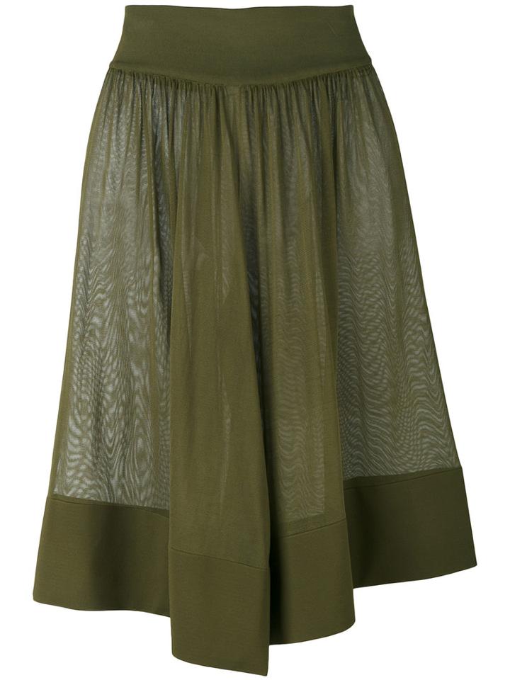 Balmain - Semi-sheer Draped Shorts - Women - Nylon/spandex/elastane/viscose - 36, Green, Nylon/spandex/elastane/viscose