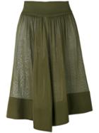 Balmain - Semi-sheer Draped Shorts - Women - Nylon/spandex/elastane/viscose - 36, Green, Nylon/spandex/elastane/viscose