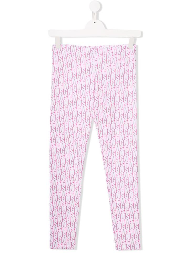 Msgm Kids Teen Logo Trousers - Pink