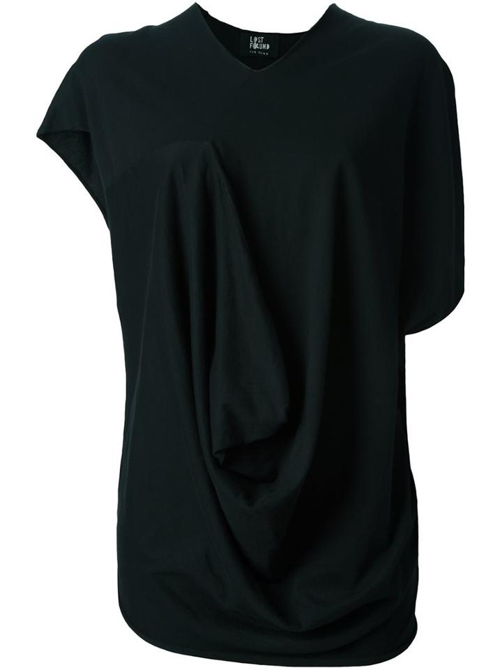 Lost & Found Ria Dunn Draped T-shirt, Women's, Size: Xxs, Black, Cotton/cashmere