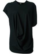 Lost & Found Ria Dunn Draped T-shirt, Women's, Size: Xxs, Black, Cotton/cashmere