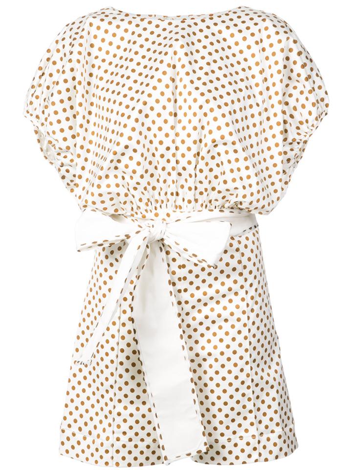 Silvia Tcherassi Olona Polka Dot Romper - White