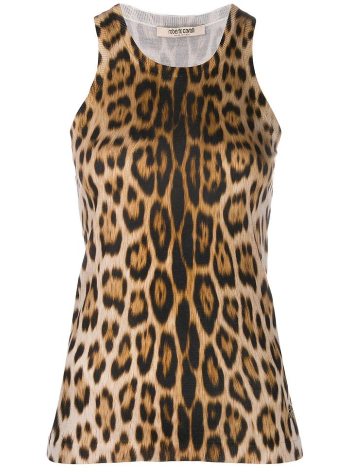 Roberto Cavalli Leopard Print Silk Top - Brown