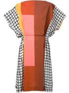 Issey Miyake Mixed Print Dress, Women's, Size: 2, Orange, Polyester