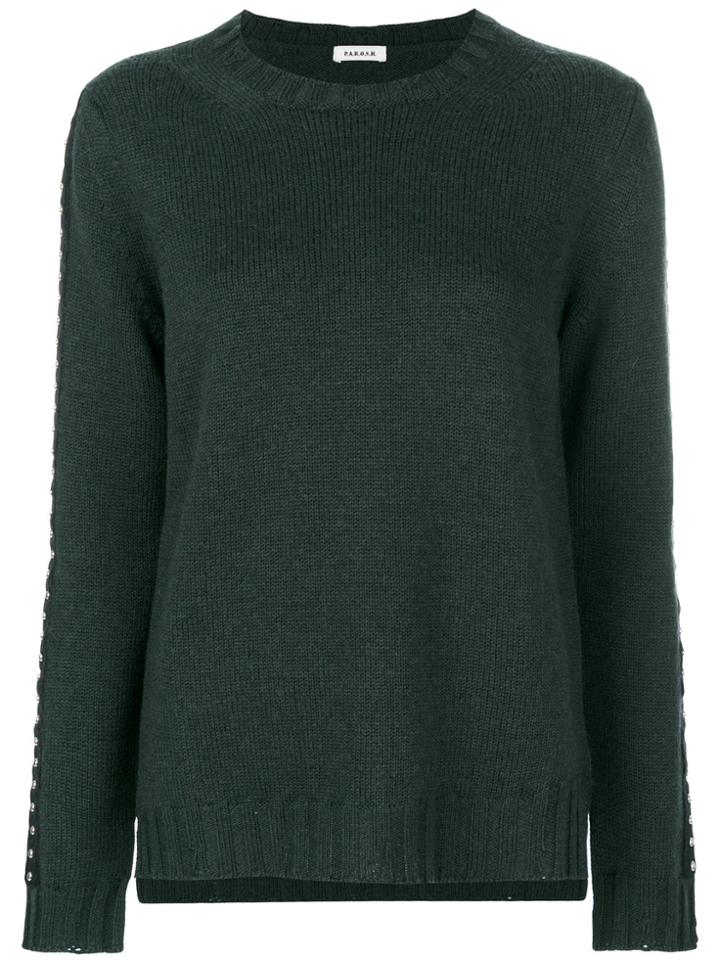 P.a.r.o.s.h. Studded Trim Knitted Top - Green