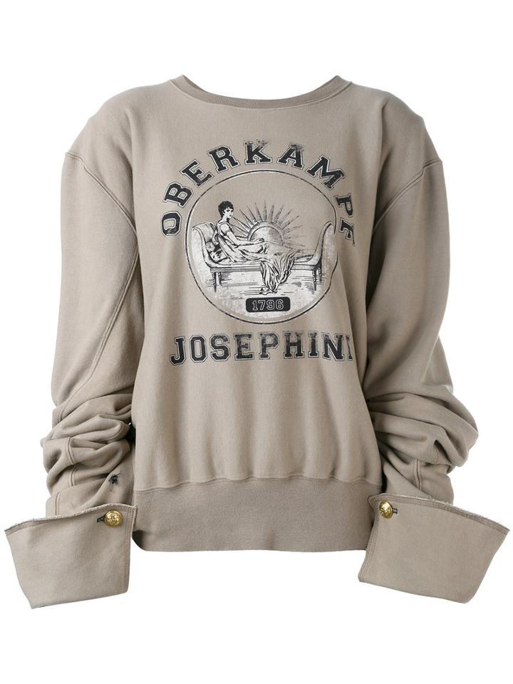 Maison Margiela - Printed Oversized Sweatshirt - Women - Cotton - 40, Green, Cotton