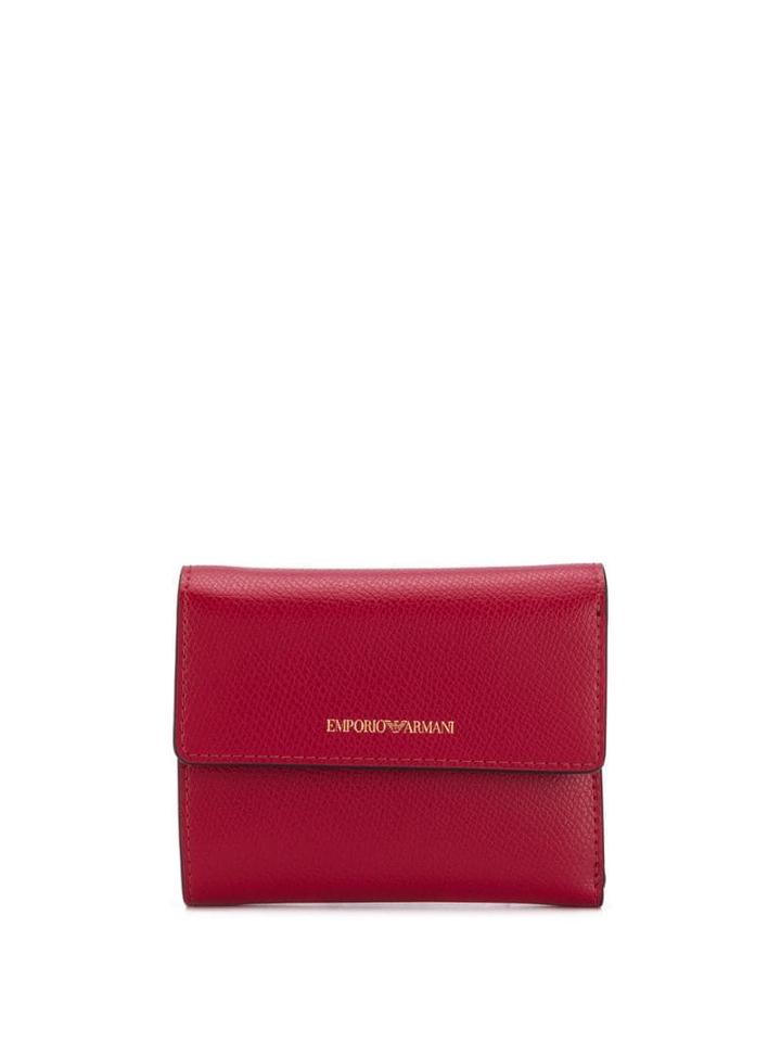 Emporio Armani Logo Cardholder Wallet - Red
