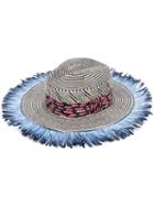 Etro - Fringed Woven Hat - Women - Silk/feather/paper - 57, Silk/feather/paper