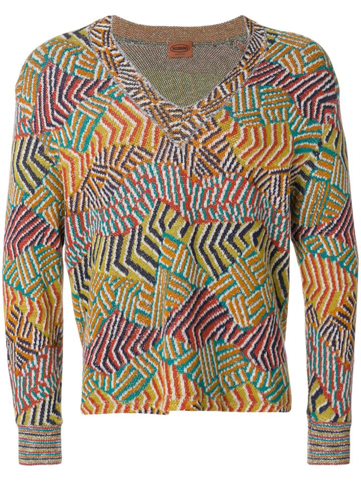 Missoni Vintage Geometric Patterned Jumper - Multicolour