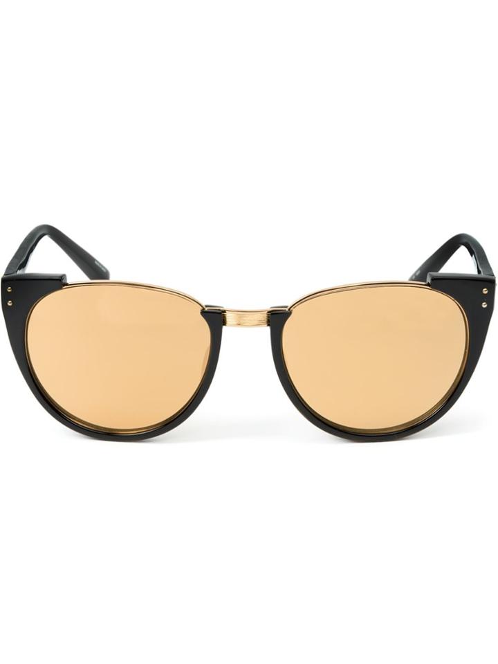Linda Farrow '136' Sunglasses - Black