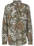 Roberto Cavalli Leopard Paisley Print Shirt - White