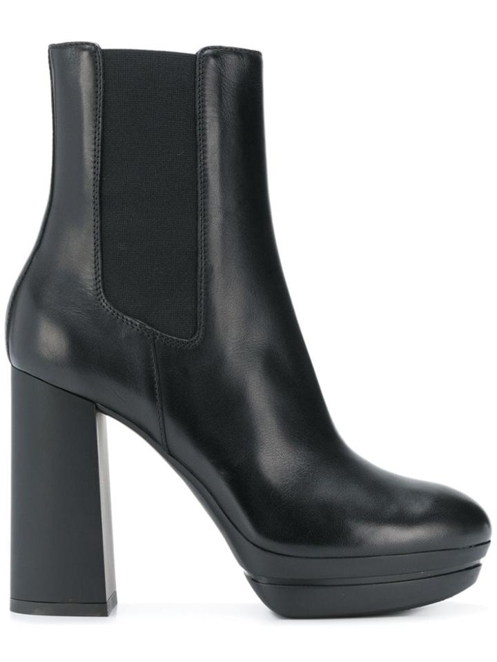 Hogan Slip-on High Heel Boots - Black