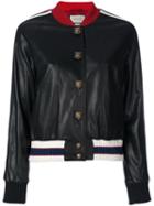 Gucci - Embroidered Bomber Jacket - Women - Lamb Skin/polyamide/spandex/elastane/metallic Fibre - 40, Black, Lamb Skin/polyamide/spandex/elastane/metallic Fibre