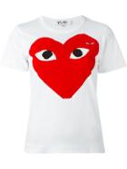 Comme Des Garçons Play Heart Print T-shirt, Women's, Size: Medium, White, Cotton