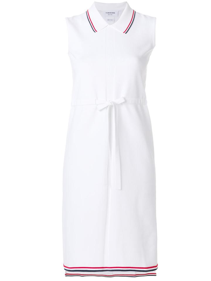 Thom Browne Signature Stripe Drawstring Dress - White