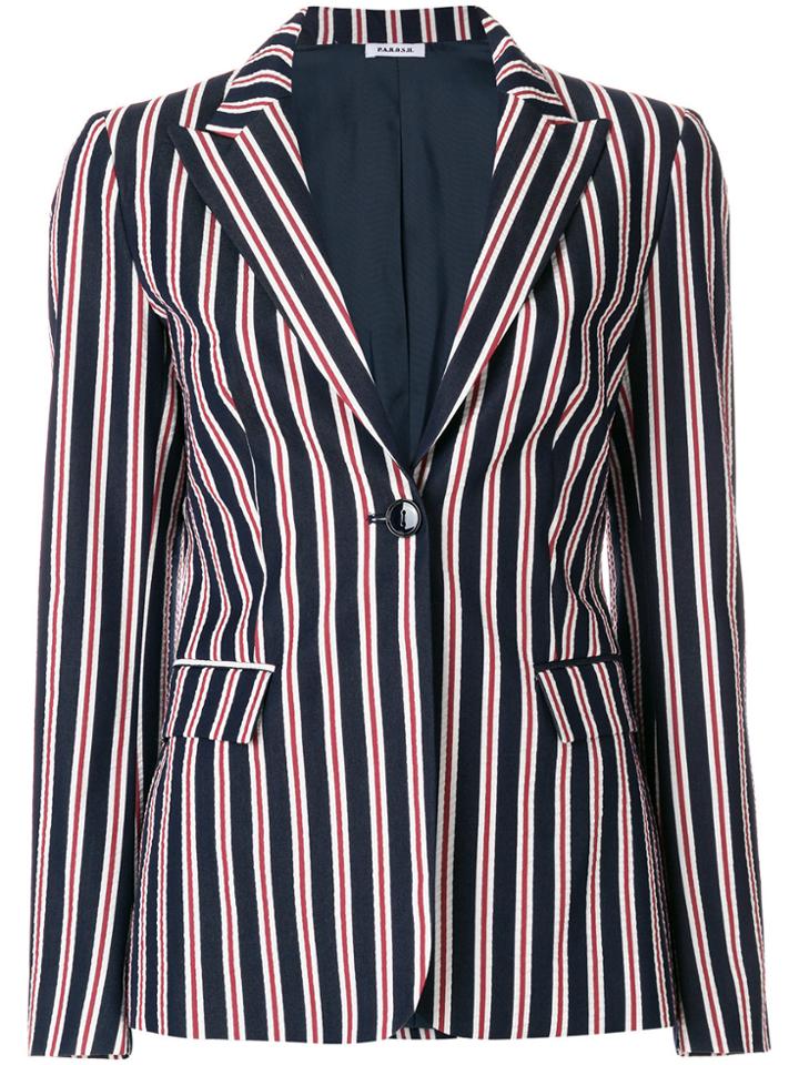 P.a.r.o.s.h. Striped Fitted Blazer - Blue