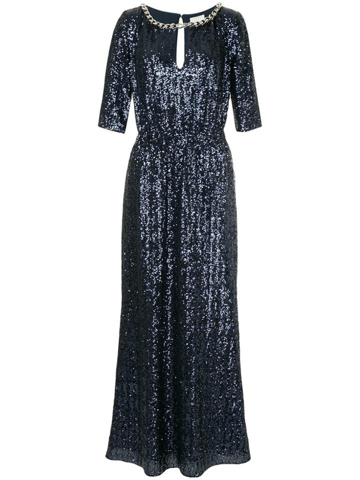 Ingie Paris Sequin Embellished Gown - Blue