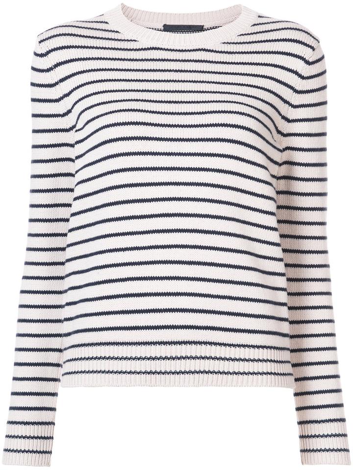 Jenni Kayne - Striped Crew Neck Sweater - Women - Cotton/cashmere - S, Nude/neutrals, Cotton/cashmere
