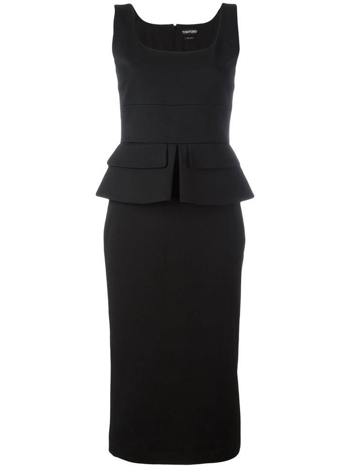 Tom Ford Fitted Dress, Women's, Size: 38, Black, Silk/cotton/spandex/elastane/viscose