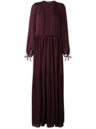 Plein Sud Lace-up Front Maxi Dress, Women's, Size: 36, Pink/purple, Silk