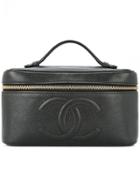 Chanel Vintage Cc Logo Vanity Bag - Black