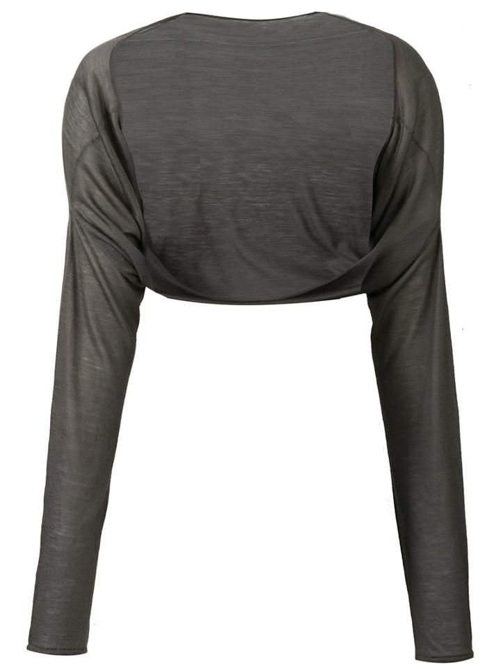 Aviù - Cropped Cardigan - Women - Cashmere - One Size, Grey, Cashmere