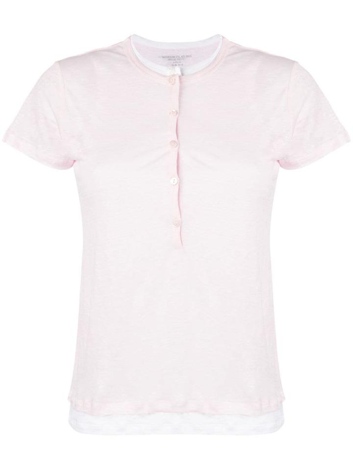 Majestic Filatures Button T-shirt - Pink