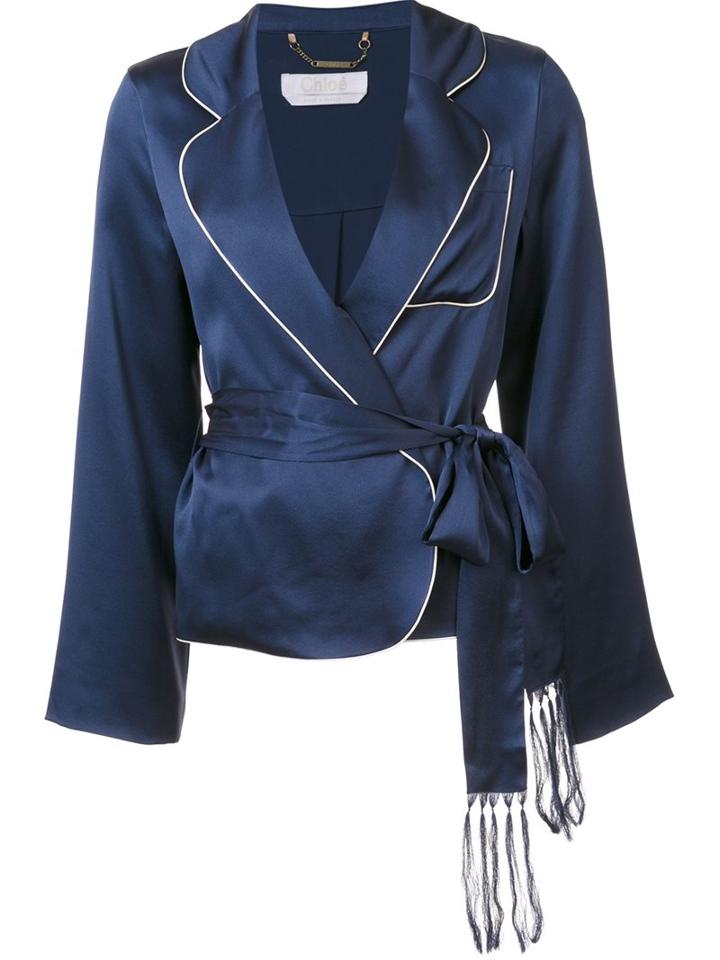 Chloé Pyjama Blouse, Women's, Size: 38, Blue, Silk