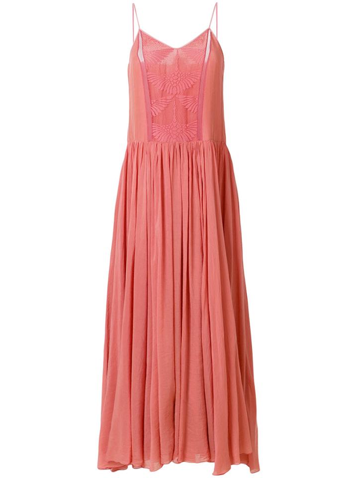 Forte Forte Lace Panel Maxi Dress - Pink & Purple