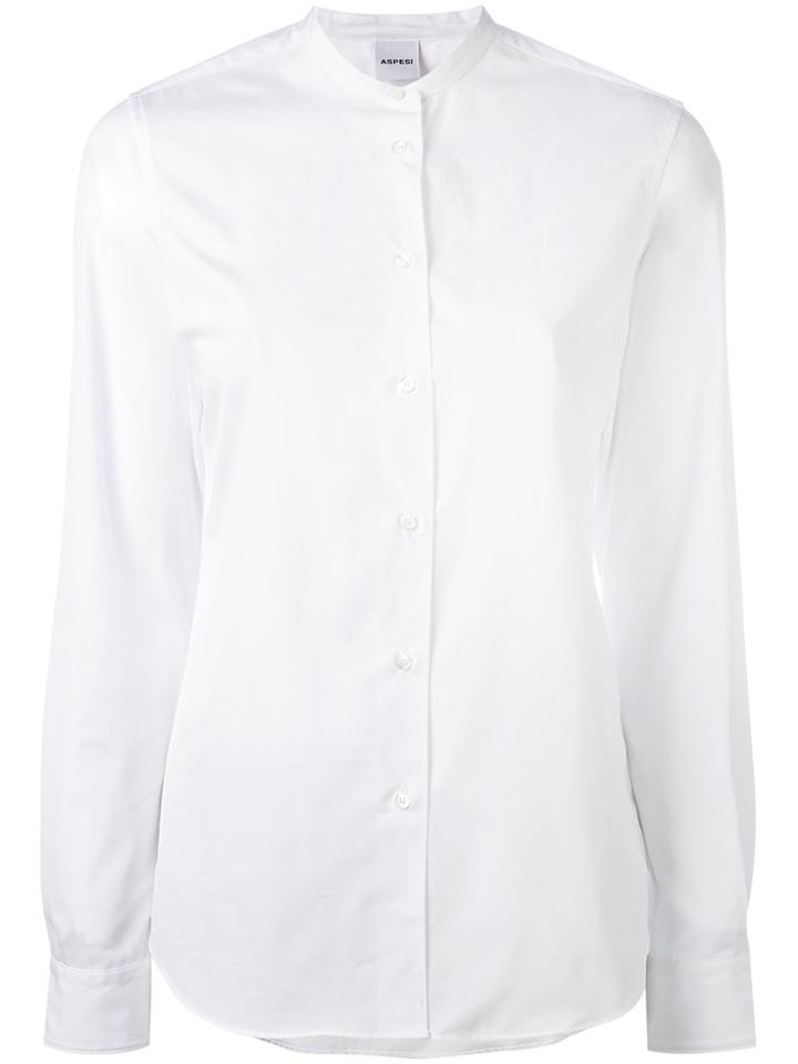 Aspesi Collarless Shirt - White