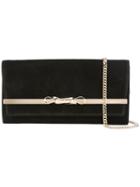 Jimmy Choo Gold-tone Chain Clutch, Women's, Black, Calf Leather