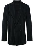 Ann Demeulemeester Grise - Striped Double Breasted Blazer - Men - Rayon/wool - Xxs, Black, Rayon/wool