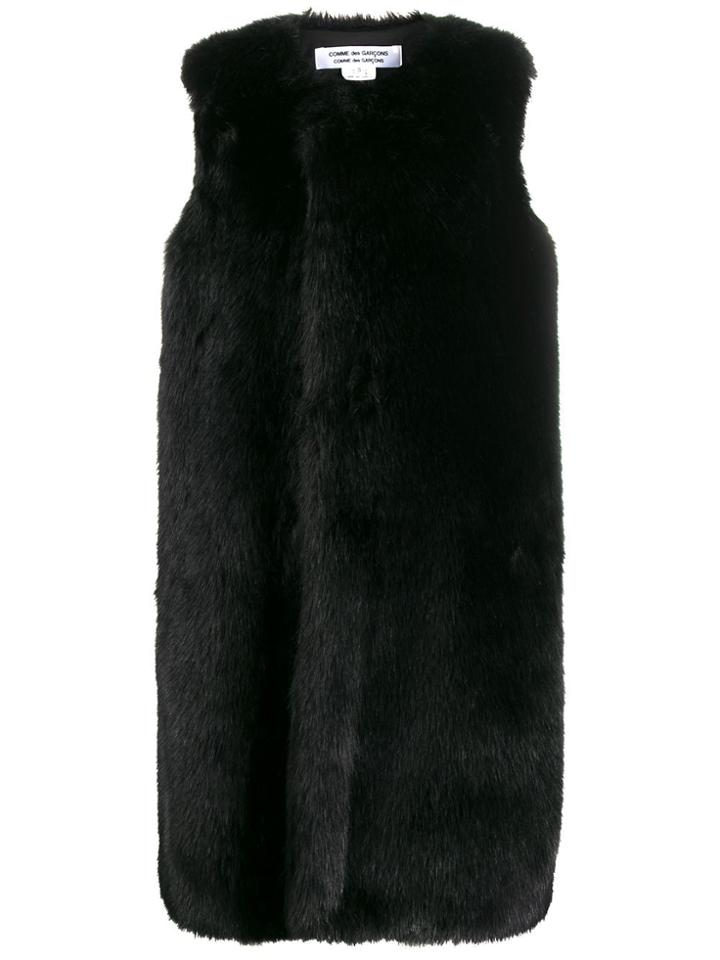 Comme Des Garçons Comme Des Garçons Mid-length Faux Fur Gilet - Black