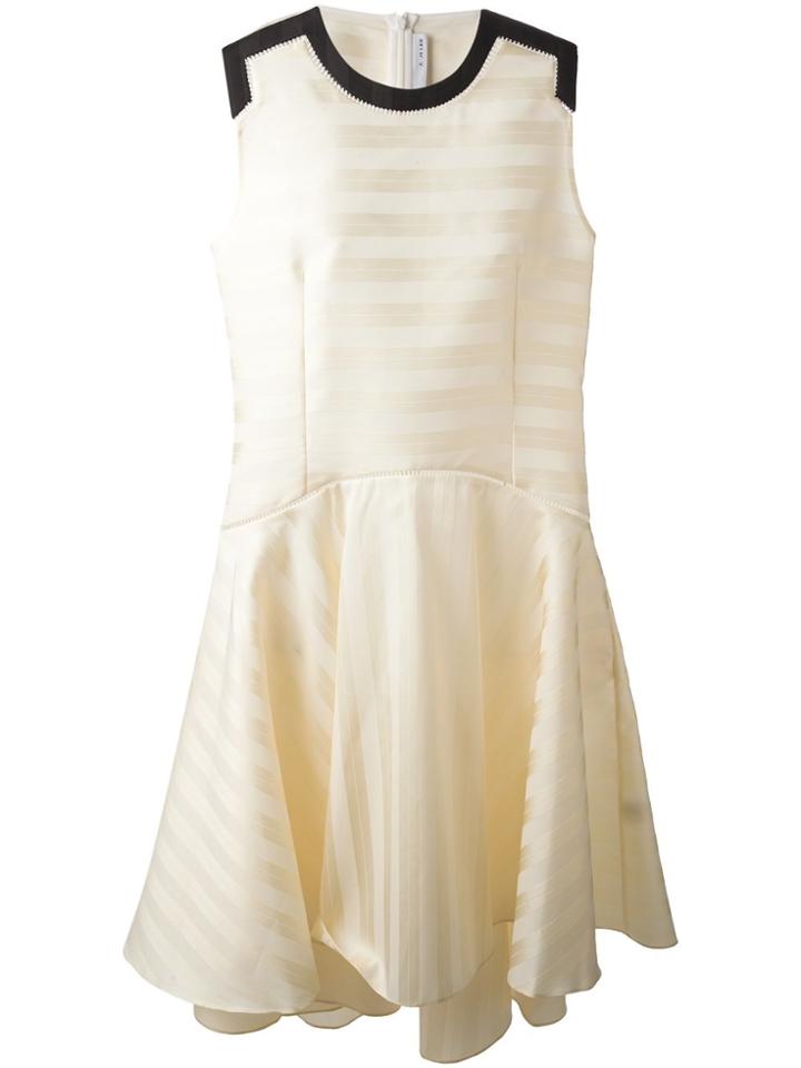 J Js Lee Flared Striped Dress - Nude & Neutrals