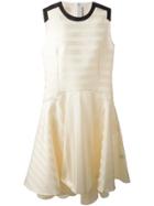 J Js Lee Flared Striped Dress - Nude & Neutrals