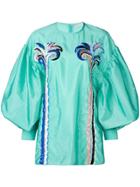 Emilio Pucci Embroidered Puff Sleeve Blouse - Green