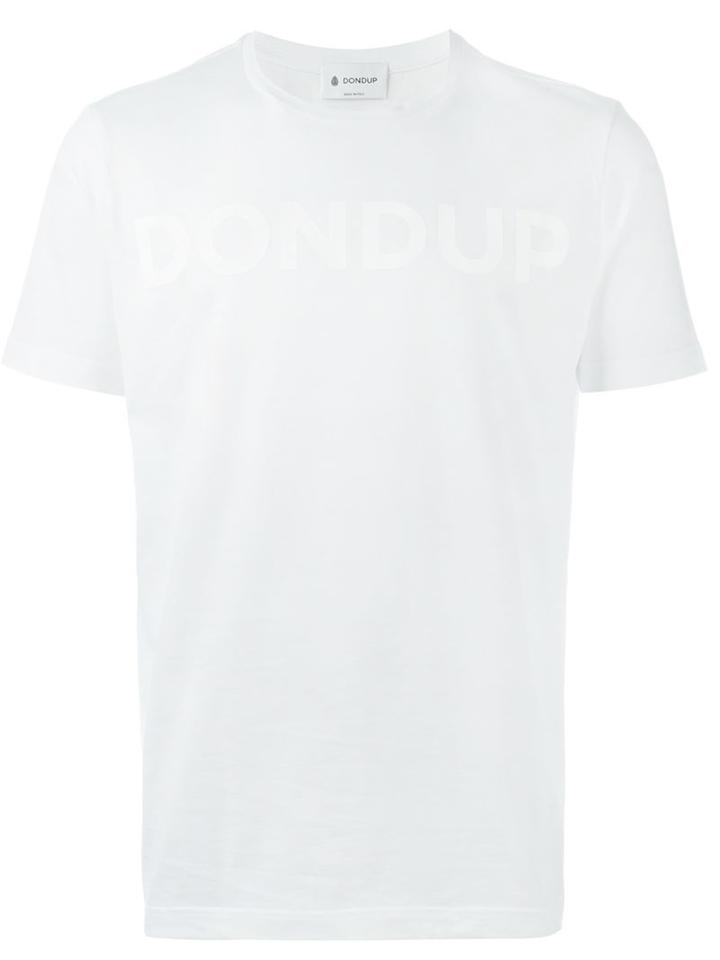 Dondup Tonal Logo Print T-shirt, Men's, Size: Xxl, White, Cotton