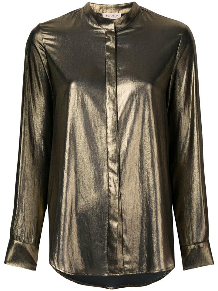 Blanca Band Collar Shirt - Gold