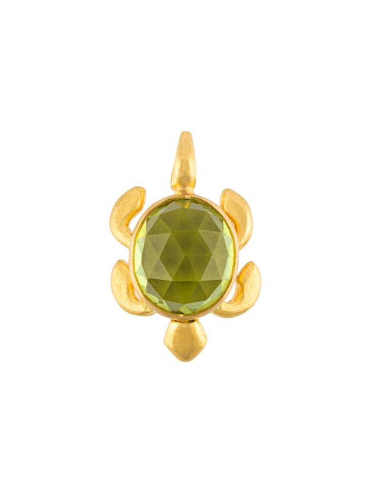 Marie Helene De Taillac Turtle Pendant Necklace, Women's, Metallic