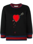 Gucci Heart Sweatshirt, Women's, Size: Medium, Black, Cotton/polyester/silk