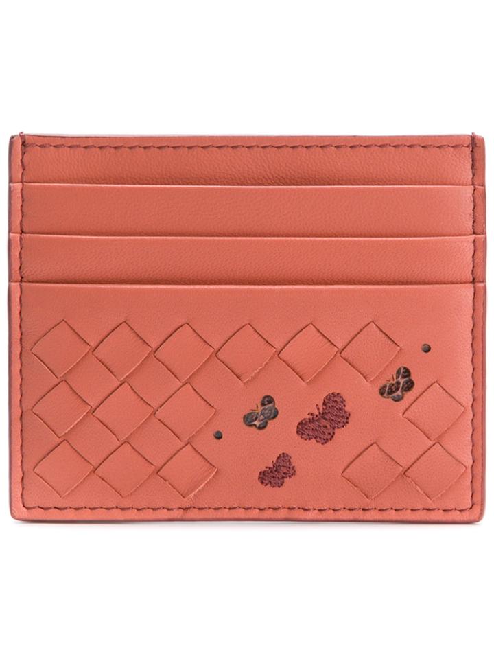 Bottega Veneta Butterfly Intrecciato Card Holder - Pink & Purple