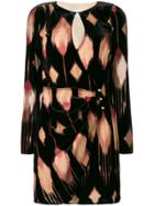 Pinko Feather Print Velvet Dress - Black