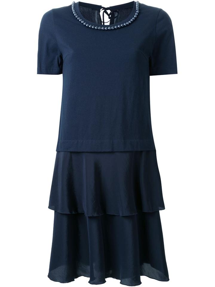 Muveil Embellished Collar Ruffle Dress