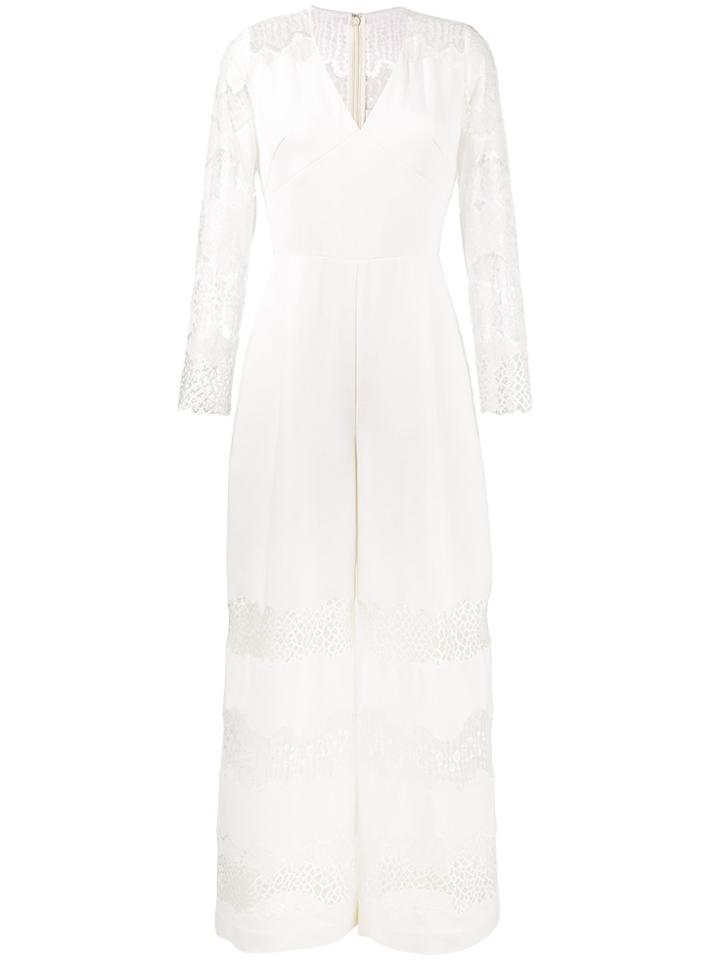 Huishan Zhang V-neck Lace Jumpsuit - White