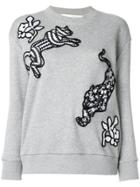 Victoria Victoria Beckham Tiger Patch Sweatshirt - Grey