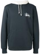 Stussy - Bicolour Drawstring Hoodie - Men - Cotton - L, Grey, Cotton