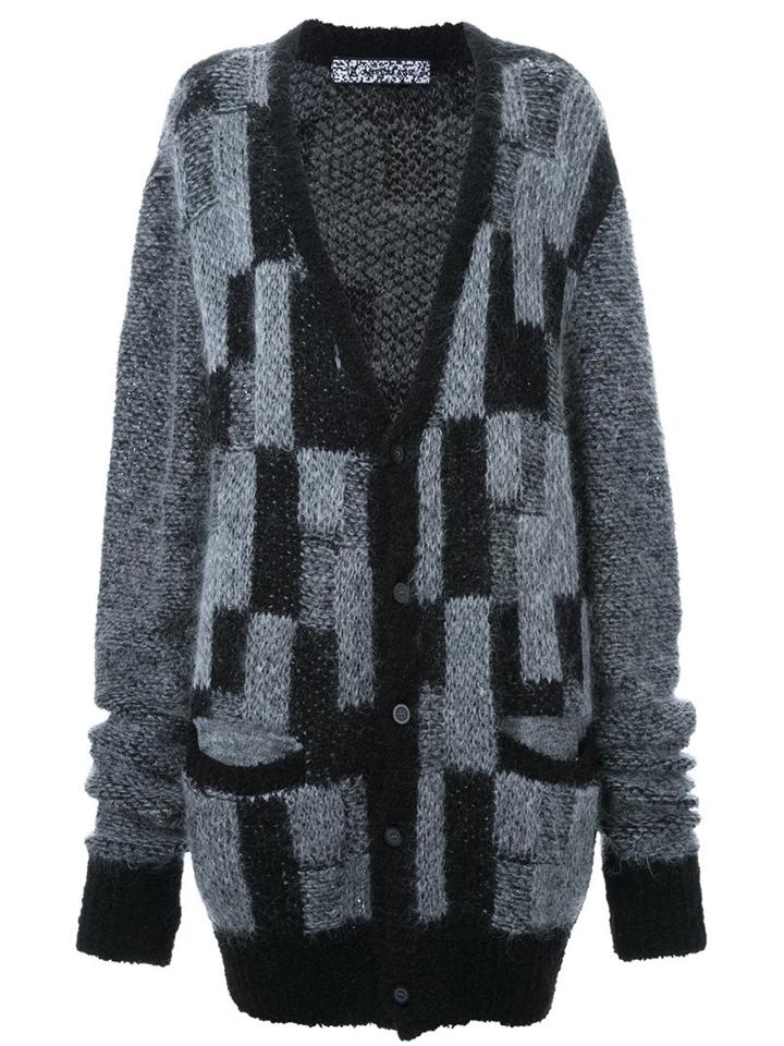 Anrealage 'oversize Noise' Cardigan, Women's, Grey, Acrylic/nylon/polyester/alpaca