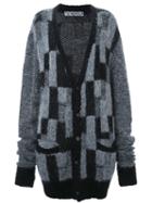 Anrealage 'oversize Noise' Cardigan, Women's, Grey, Acrylic/nylon/polyester/alpaca