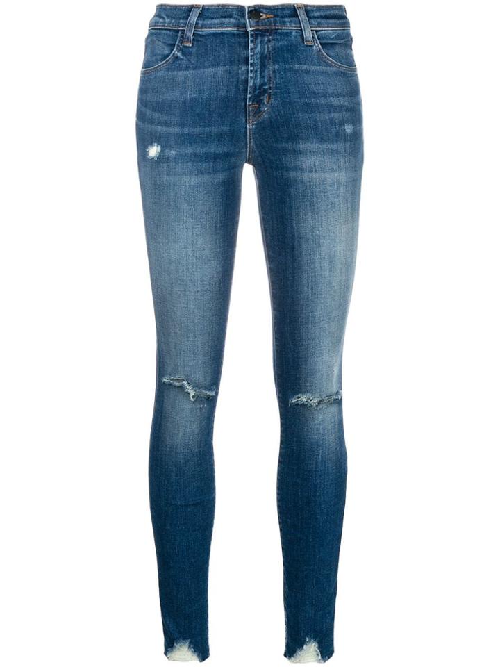 J Brand Faded Ripped Jeans - Blue
