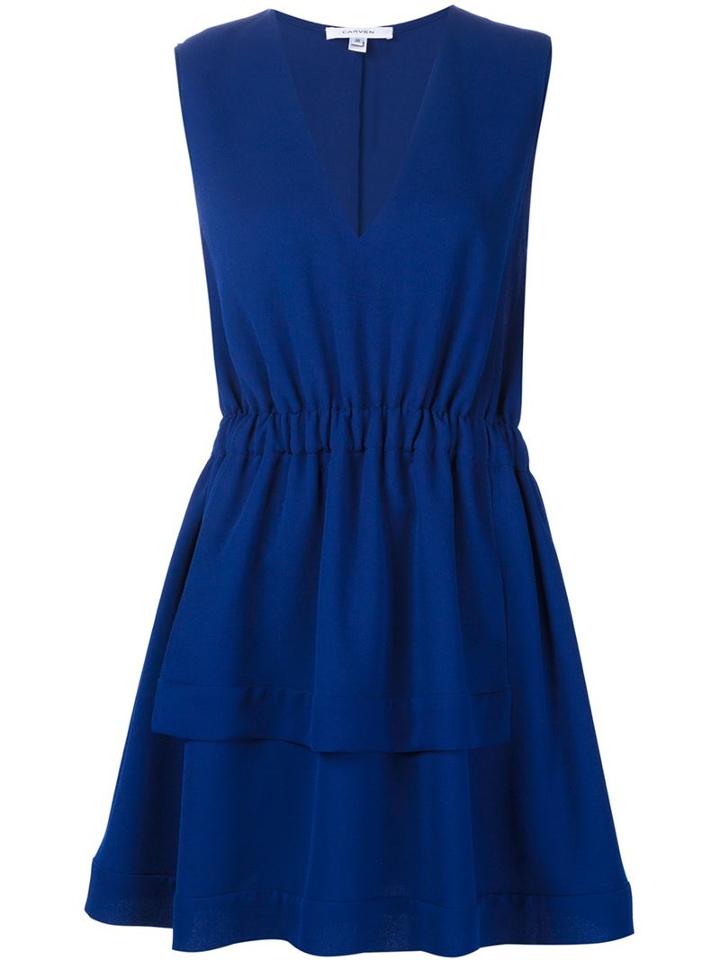 Carven Flared Dress, Women's, Size: 36, Blue, Cotton/polyester